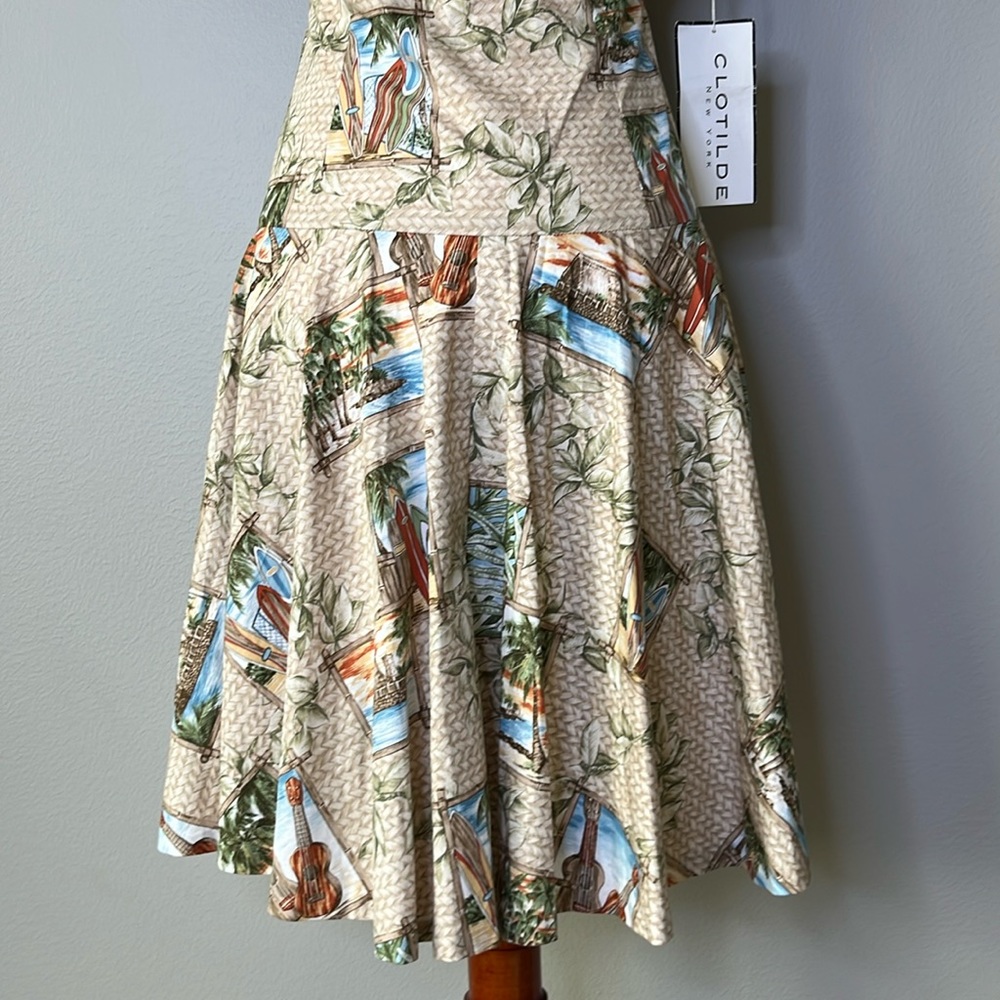 NWT Clotilde New York Tropical Retro Vibration Button Front Dress / SZ 2 - Picture 6 of 8